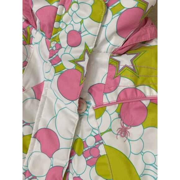 Spyder Girls Winter Geometric Pink Waterproof Ski Jacket Small to Tall Size 2 - Picture 6 of 12